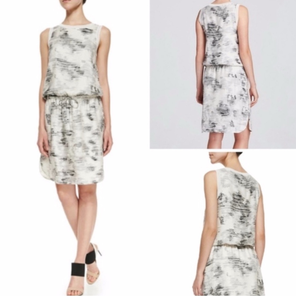 VINCE ~ Small Silk Marble Jacquard Tunic Dress